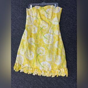 Lilly Pulitzer yellow strapless dress
